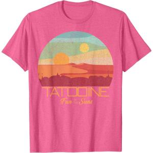 imageStar Wars Tatooine Postcard Fun in the Sun Vintage Disney TShirtPink Heather
