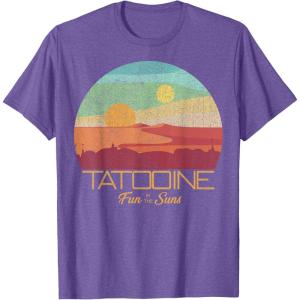 imageStar Wars Tatooine Postcard Fun in the Sun Vintage Disney TShirtPurple Heather