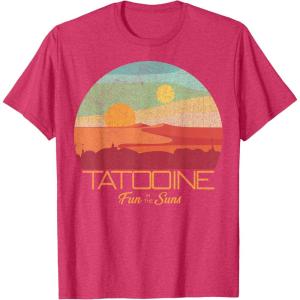 imageStar Wars Tatooine Postcard Fun in the Sun Vintage Disney TShirtRed Heather