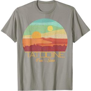 imageStar Wars Tatooine Postcard Fun in the Sun Vintage Disney TShirtSlate Grey