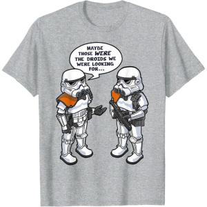 imageStar Wars Wrong Droids Funny Comic Disney TShirtHeather Grey