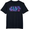 imageStar Wars Logo Retro 90s Galaxy TShirtBlack