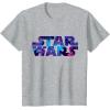 imageStar Wars Logo Retro 90s Galaxy TShirtHeather Grey