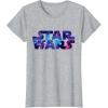 imageStar Wars Logo Retro 90s Galaxy TShirtHeather Grey