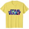 imageStar Wars Logo Retro 90s Galaxy TShirtLemon Yellow