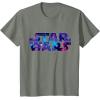 imageStar Wars Logo Retro 90s Galaxy TShirtOlive Heather