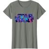 imageStar Wars Logo Retro 90s Galaxy TShirtOlive Heather