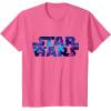 imageStar Wars Logo Retro 90s Galaxy TShirtPink Heather