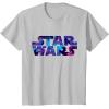 imageStar Wars Logo Retro 90s Galaxy TShirtSilver Grey