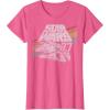 imageStar Wars Millennium Falcon 77 Retro Diagonal Stripe Disney TShirtPink Heather