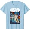 imageStar Wars Vintage Cast Poster Disney TShirtBaby Blue