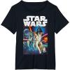 imageStar Wars Vintage Cast Poster Disney TShirtBlack