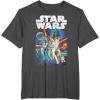 imageStar Wars Vintage Cast Poster Disney TShirtDark Heather Grey