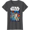 imageStar Wars Vintage Cast Poster Disney TShirtDark Heather Grey
