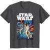 imageStar Wars Vintage Cast Poster Disney TShirtDark Heather Grey