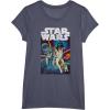 imageStar Wars Vintage Cast Poster Disney TShirtHeather Blue