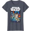 imageStar Wars Vintage Cast Poster Disney TShirtHeather Blue