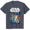 imageStar Wars Vintage Cast Poster Disney TShirtHeather Blue