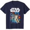 imageStar Wars Vintage Cast Poster Disney TShirtNavy Blue