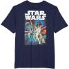 imageStar Wars Vintage Cast Poster Disney TShirtNavy Blue