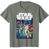 imageStar Wars Vintage Cast Poster Disney TShirtOlive Heather