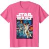 imageStar Wars Vintage Cast Poster Disney TShirtPink Heather