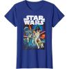 imageStar Wars Vintage Cast Poster Disney TShirtRoyal Blue