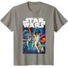 imageStar Wars Vintage Cast Poster Disney TShirtSlate Grey