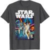 imageStar Wars Vintage Cast Poster Disney TShirtDark Heather Grey