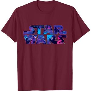 imageStar Wars Logo Retro 90s Galaxy TShirtBurgundy