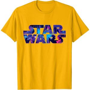 imageStar Wars Logo Retro 90s Galaxy TShirtGolden Yellow
