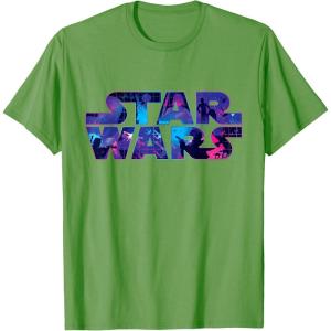 imageStar Wars Logo Retro 90s Galaxy TShirtGrass Green