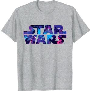 imageStar Wars Logo Retro 90s Galaxy TShirtHeather Grey