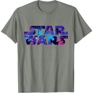imageStar Wars Logo Retro 90s Galaxy TShirtOlive Heather