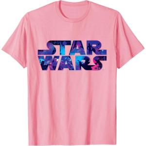 imageStar Wars Logo Retro 90s Galaxy TShirtPink