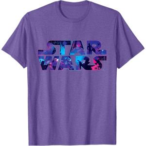 imageStar Wars Logo Retro 90s Galaxy TShirtPurple Heather
