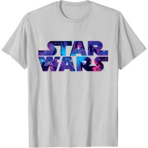 imageStar Wars Logo Retro 90s Galaxy TShirtSilver Grey
