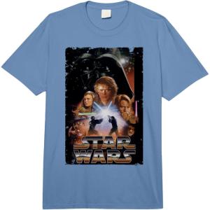 imageStar Wars Revenge Of The Sith Vintage Movie Poster Comfort Colors Adult Heavyweight TshirtDeep Blue