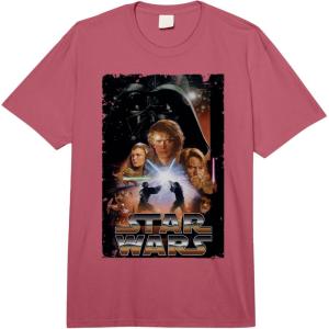 imageStar Wars Revenge Of The Sith Vintage Movie Poster Comfort Colors Adult Heavyweight TshirtRaspberry Red
