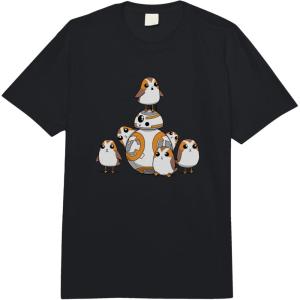 imageStar Wars The Last Jedi Porgs With BB8 Vintage Portrait Comfort Colors Adult Heavyweight TshirtBlack
