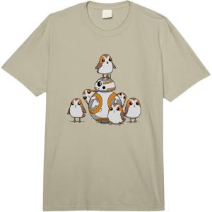 imageStar Wars The Last Jedi Porgs With BB8 Vintage Portrait Comfort Colors Adult Heavyweight TshirtLight Sage Green