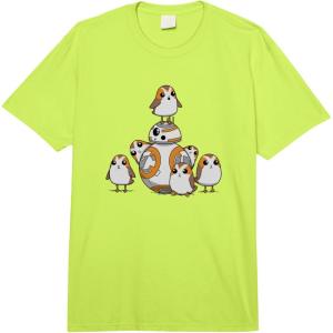 imageStar Wars The Last Jedi Porgs With BB8 Vintage Portrait Comfort Colors Adult Heavyweight TshirtLight Yellow