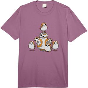 imageStar Wars The Last Jedi Porgs With BB8 Vintage Portrait Comfort Colors Adult Heavyweight TshirtPlum