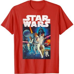 imageStar Wars Vintage Cast Poster Disney TShirtRed