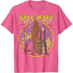 imageStar Wars Vintage Psych Rebels Disney TShirtPink Heather