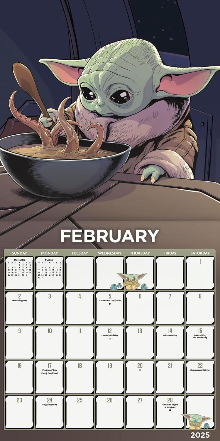 image2025 Star Wars The Mandalorian  The Child Wall Calendar