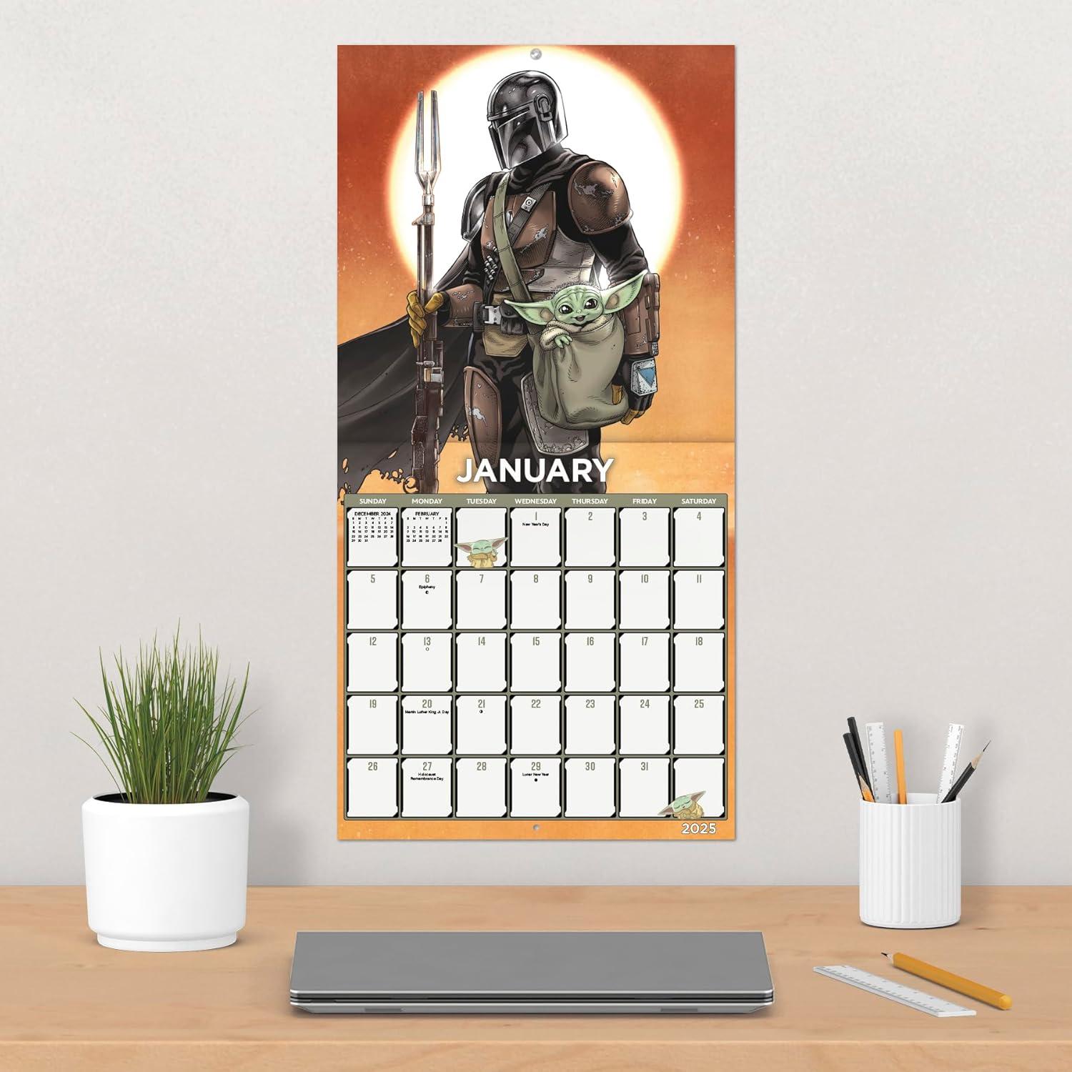 image2025 Star Wars The Mandalorian  The Child Wall Calendar