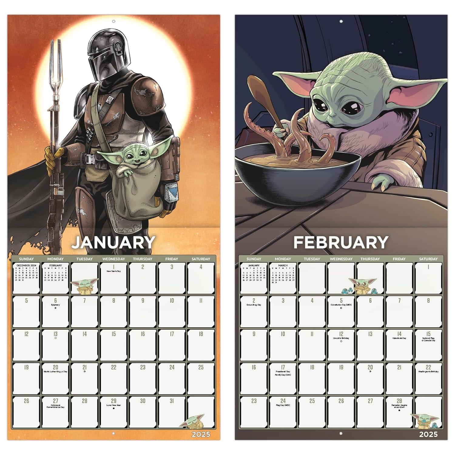 image2025 Star Wars The Mandalorian  The Child Wall Calendar