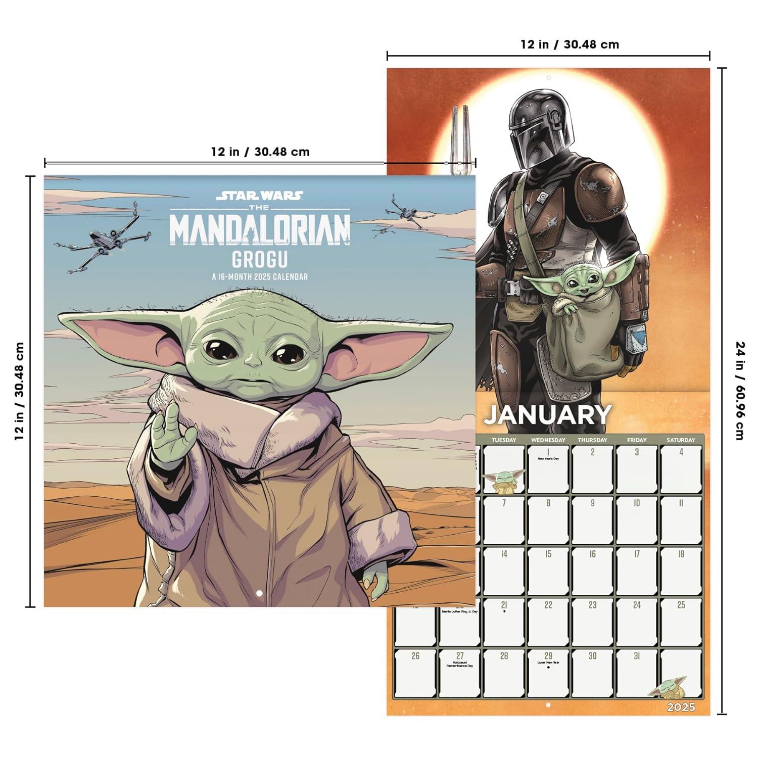 image2025 Star Wars The Mandalorian  The Child Wall Calendar