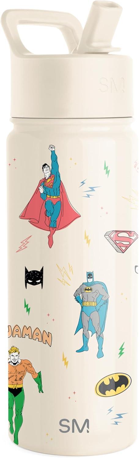 imageSimple Modern Kids Summit Water Bottle with Straw Lid  Star Wars R2D2 14oz Stainless Steel Cup Insulated Tumbler for Toddlers Boys School  R2D2DC Comics Super Hero Boys